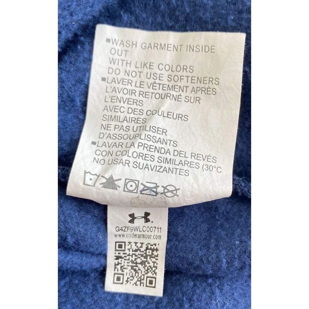 UNDER ARMOUR Men's Sweatshirt Size XL Fleece Logo Hooded Blue - Picture 9 of 9